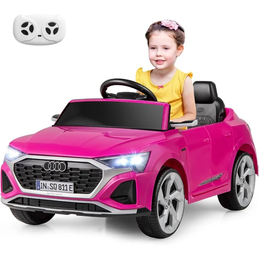 12V Ride on Car Licensed Audi SQ8 Remote Control Ride on Toy Battery Powered Electric Vehicle with Spring Suspension Music and