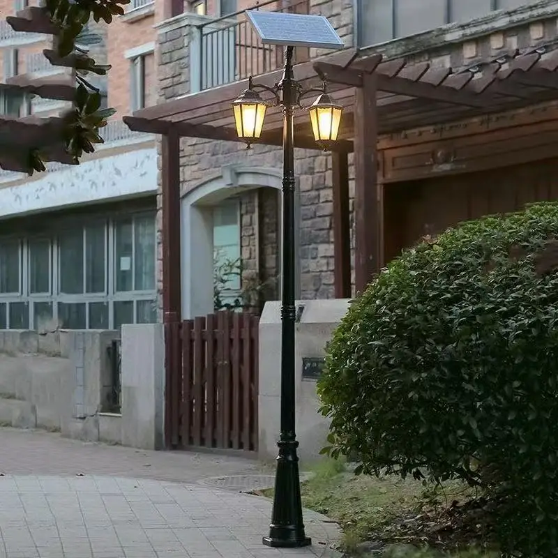 Solar LED Garden Lamp Post Solar Powered Vintage Street Lights for Garden, Lawn, Pathway, Driveway, Front/Back Door