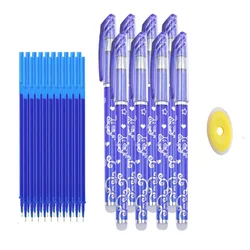 Erasable Pen Refills Rods Eraser Set 0.5mm Magic Erasable Gel Pen Paste Washable Handle Office School Writing Stationery