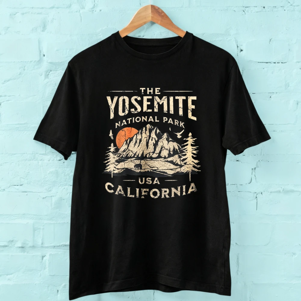 Outdoor Camping Yosemite - 요세미티 국립공원 캘리포니아 빈티지 마운틴 그래픽