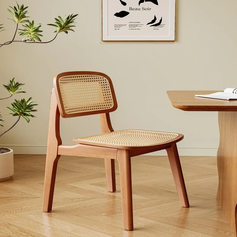 

Coffee Milk Tea Shop Casual Dining Chair Rattan Chair Nordic Chair Simple Modern Chair Solid Wood Hot New