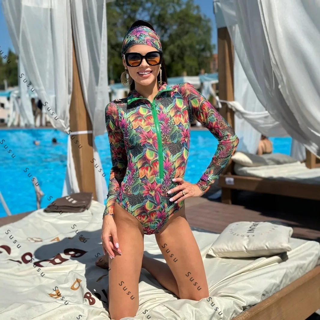 

Russian SPF sunscreen swimsuit купальник European and American one-piece swimsuit bikini two-piece new