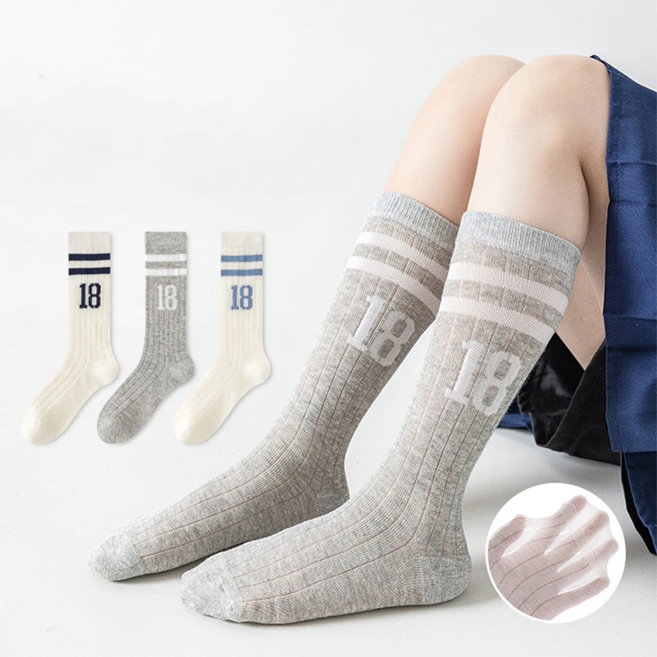 

Summer Kids Summer Socks Fashion Number High Tube Sock Thin Breathable Children Calf Socks 3-12Year Girls Sports Socks Footwear