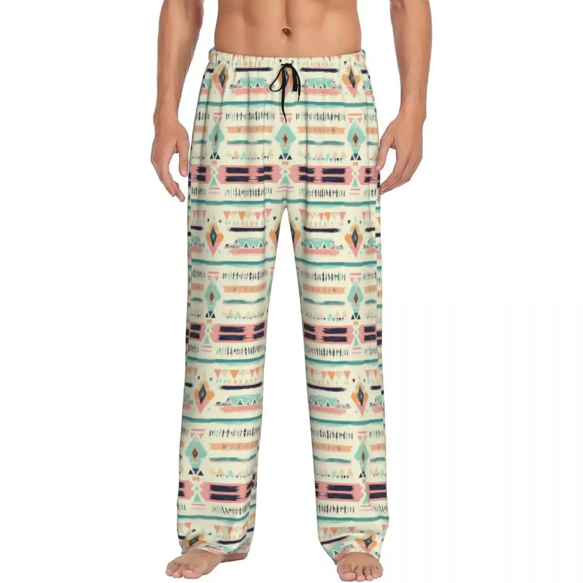 

Custom Bohemian Wallpaper Pajama Pants Sleepwear Men Elastic Waistband Sleep Lounge Bottoms with Pockets
