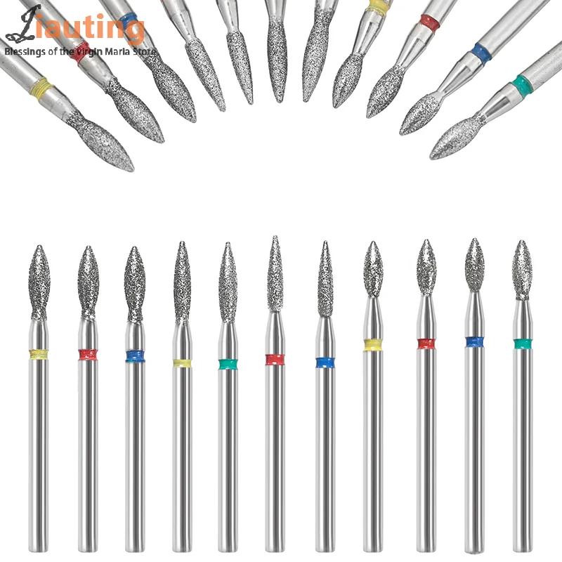 11Pcs Diamond Nail Drill Bits Milling Cutter For Manicure Left Right Rotary Cuticle Files Buffer DIY Nails Accessories Tools