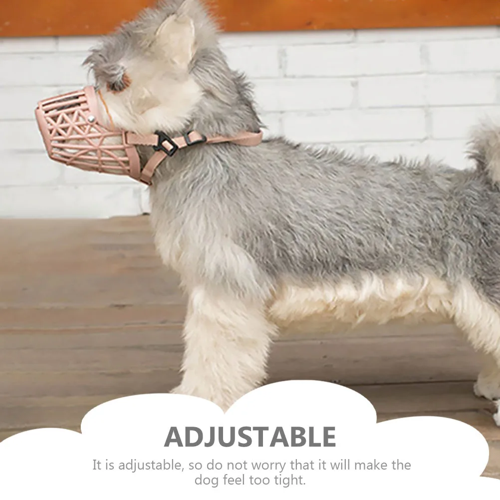 

Pet Dog Mouth Cover Adjustable Anti-Bite Nylon Plastic Puppy Muzzle Breathable Durable Easy Clean Small Dog Muzzle
