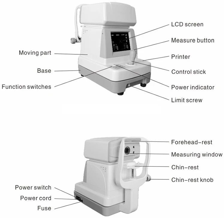 Instrumento autorefractor óptico Xinyuan refractómetro automático Control remoto para queratómetro