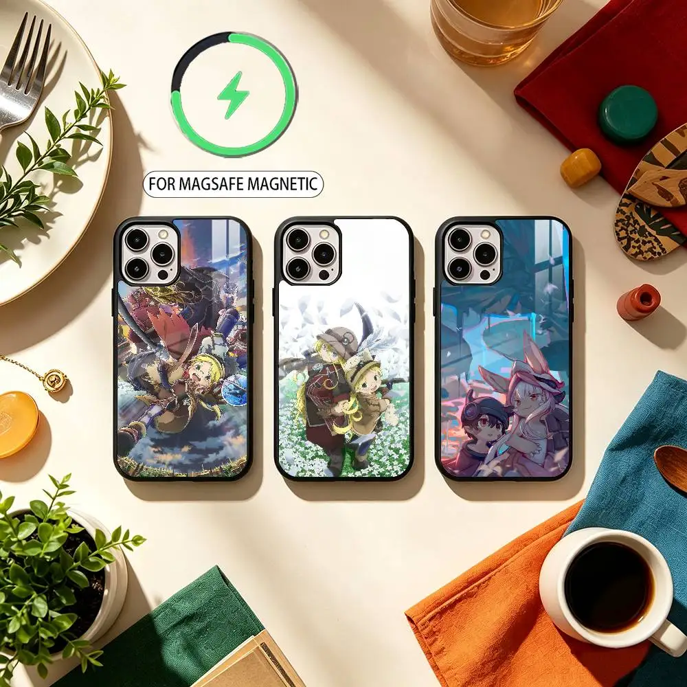 M-Made in Abyss  Phone Case For iPhone17,16,15,14,13,12,11 Plus,Pro Max Magnetic For Magsafe Wireless Charging