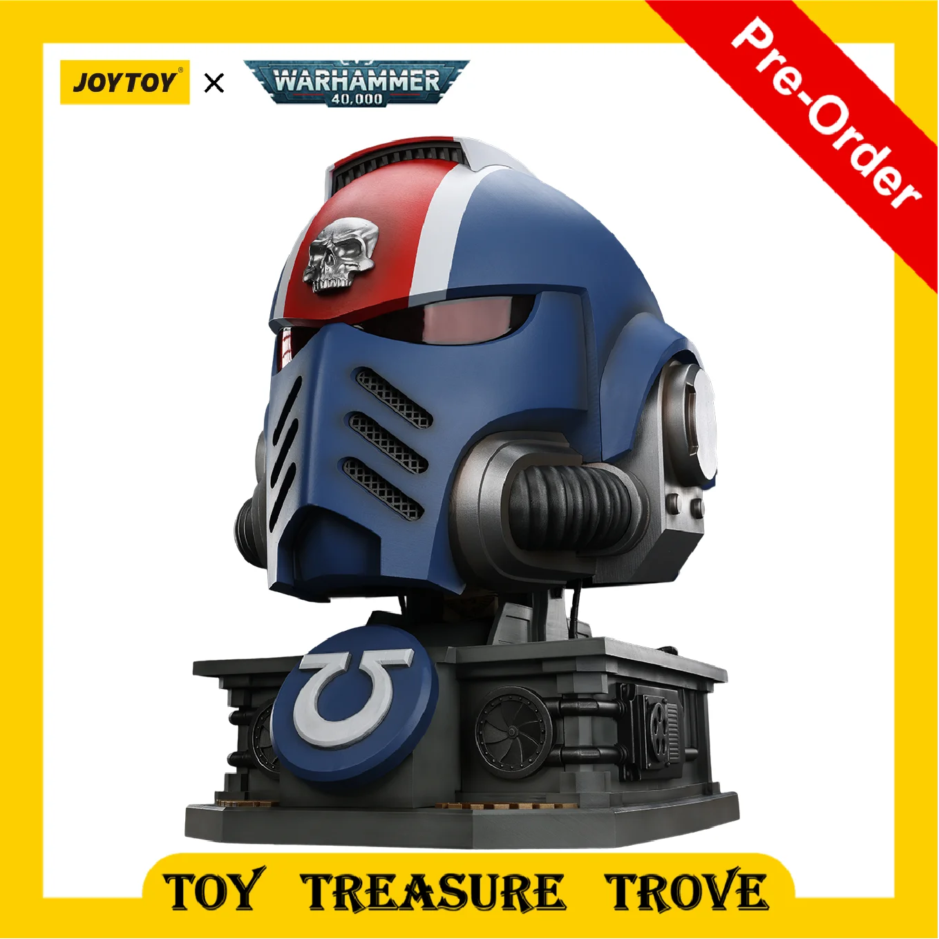

[PRE ORDER] JOYTOY Warhammer 30k 1/1 Action Figures Ultramarines Lieutenant Titus' MKX Helmet & Display Stand Person Display