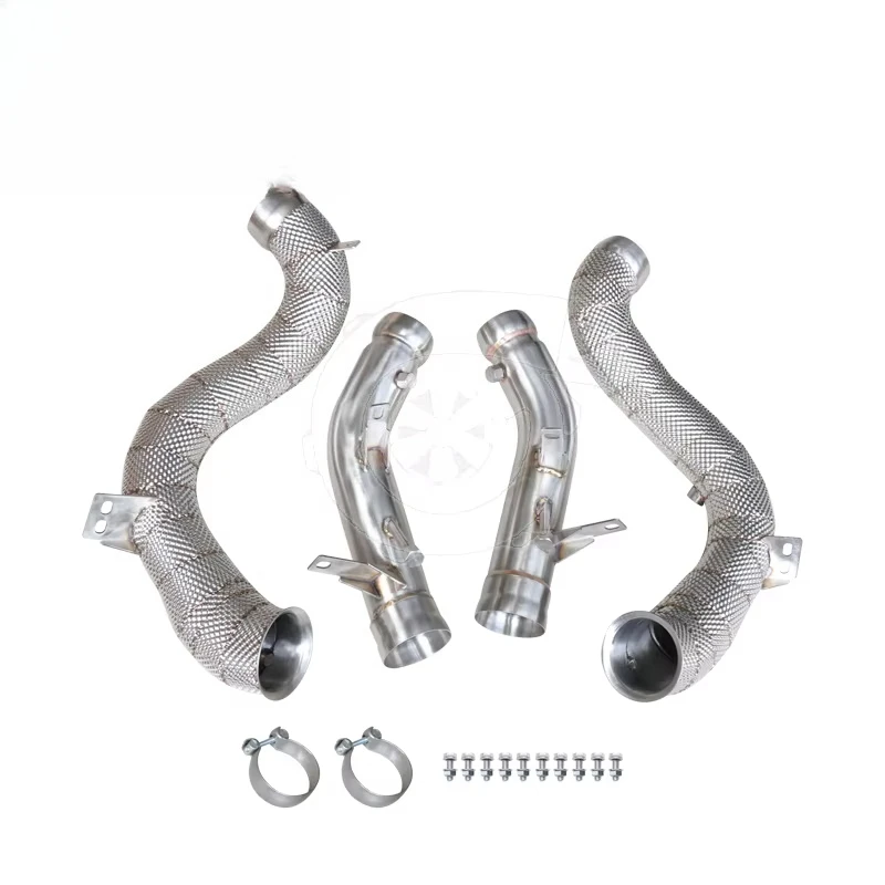 Exhaust Downpipe for AMG W205 C63 with Heat Shield EURO6 with OPF