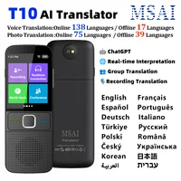 Traductor de 138 idiomas MSAI T10 para fotografía de viajes 75 idiomas Traducción sin conexión en tiempo real 17 idiomas 1500mAh 1+8GB