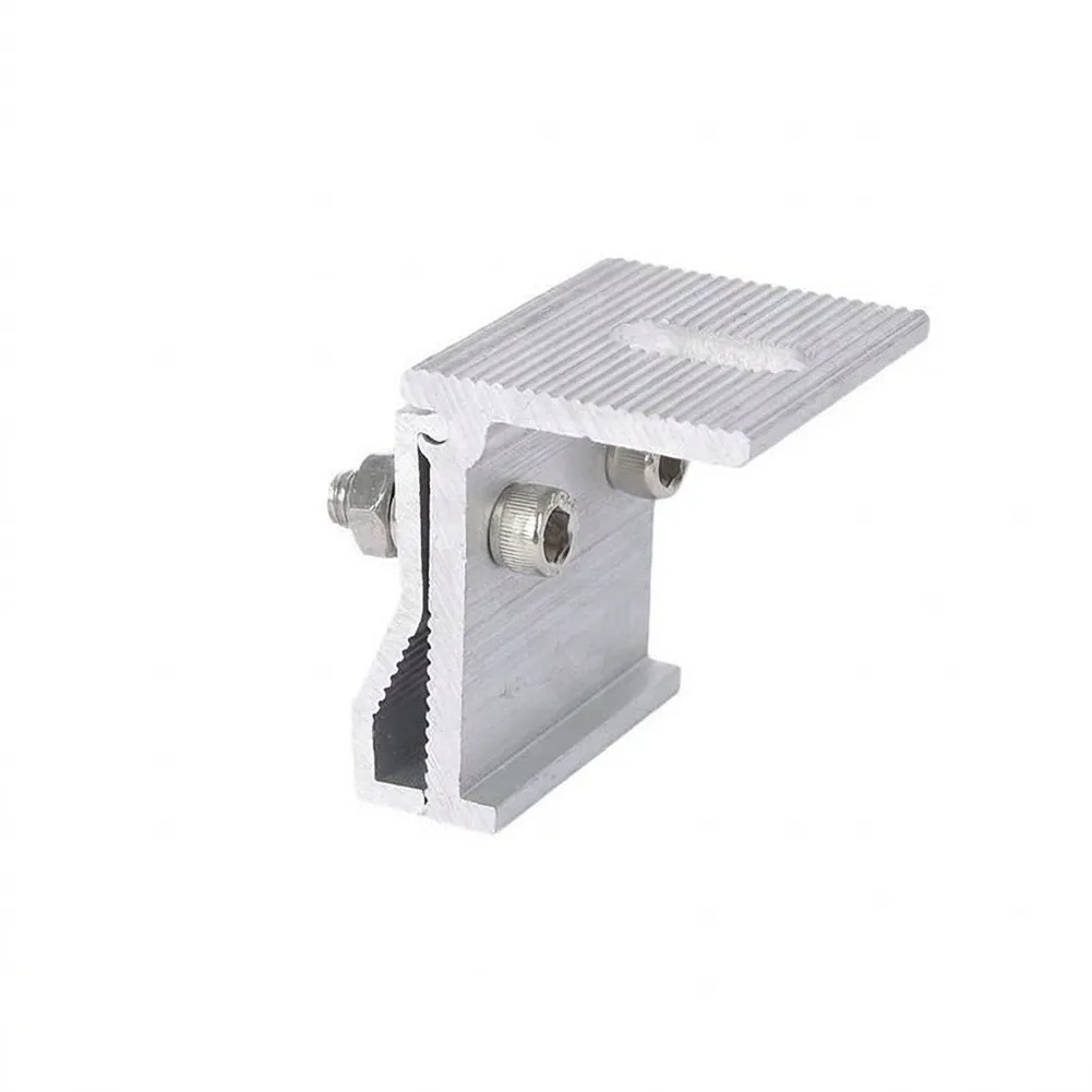 Aluminium Based Roof Folding Clamp for Solar Panel Arrays Compatible with Common Rail and Railless Mounting Setups