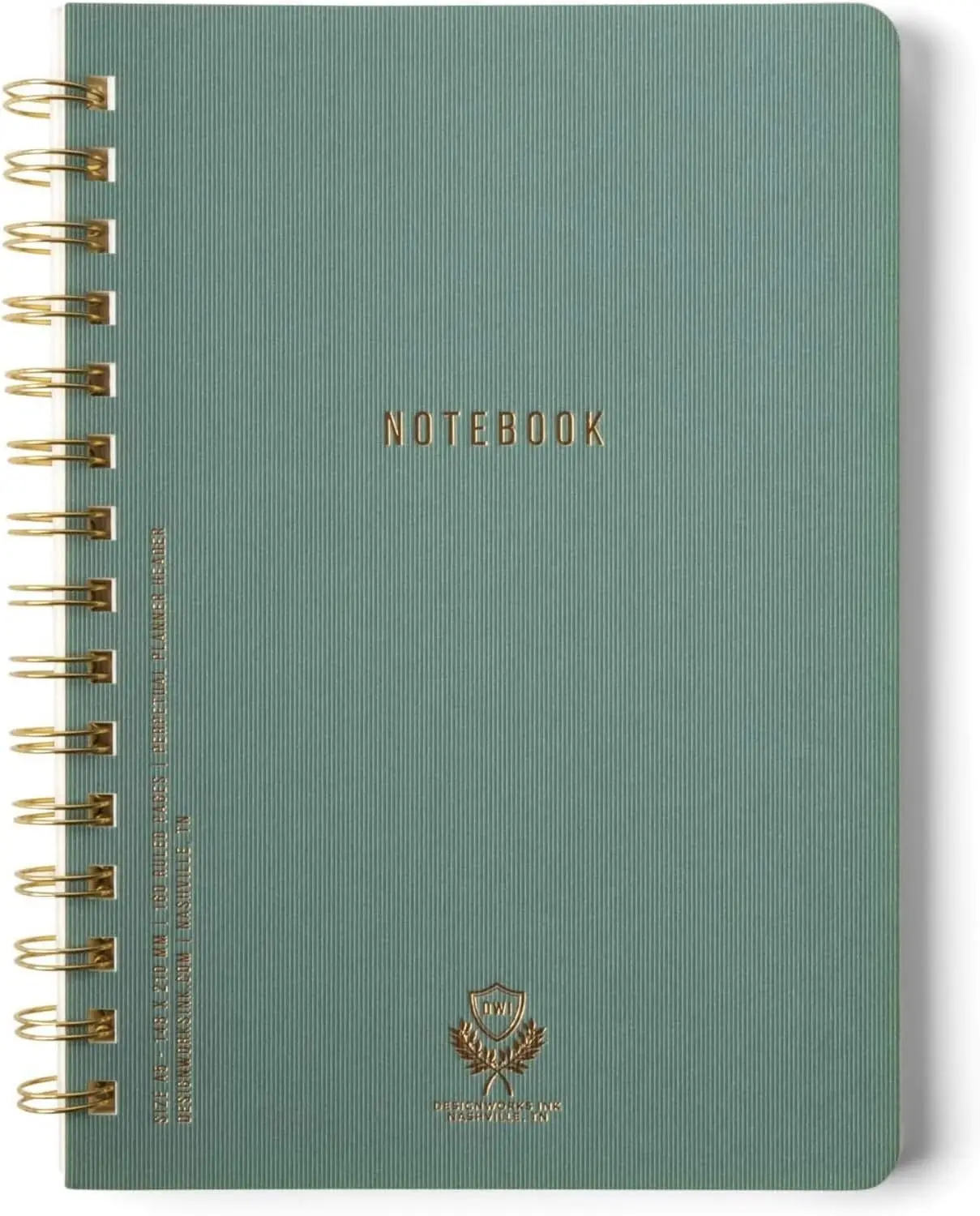 

Textured Paper Twin Wire Notebook, 160 Lined Perforated Pages, Soft Cover Journal for Work & Planning, 6 x 8.25 in, Juniper