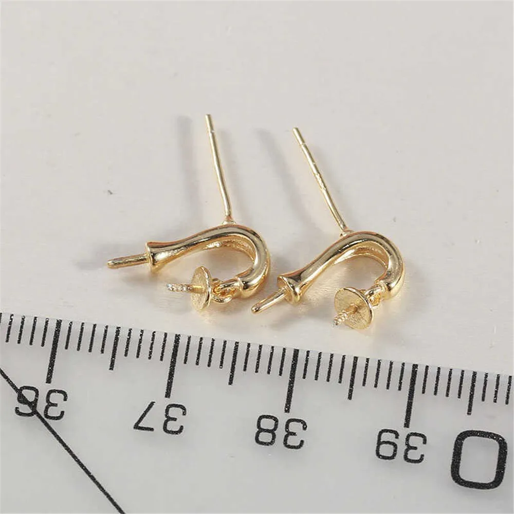 S925 Sterling Silver Pearl Earring Settings DIY Jewelry Making Supplies Blank Earring Posts for Handcrafted Accessories No Pearl