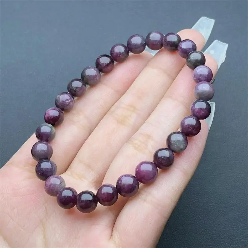 7.5MM Natural Red Tourmaline Bracelet Crystal For Women Fortune Energy Mineral Amulet Jewelry Healing Gift 1pcs