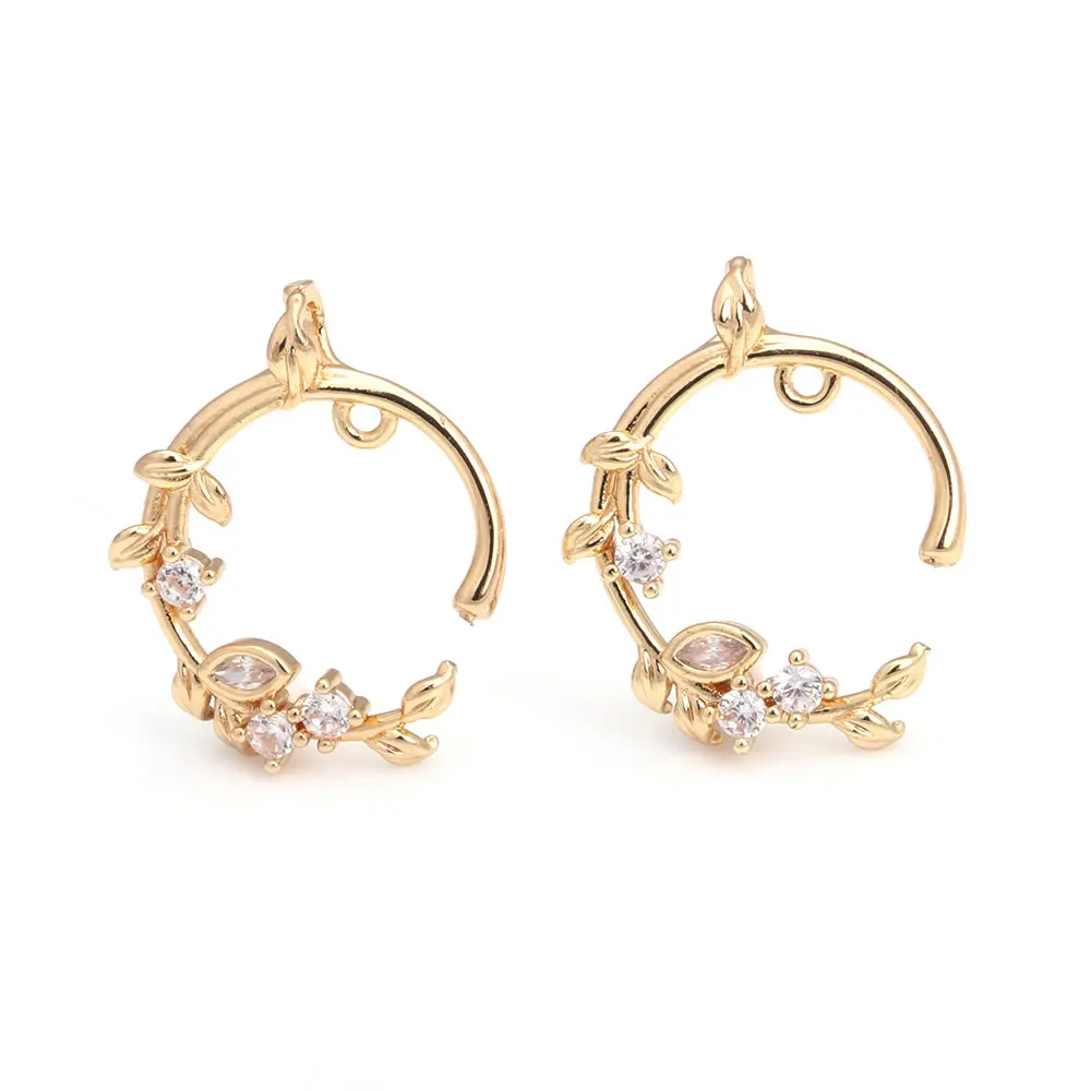 High Quality 18K Gold Color Brass and Zircon More Style Earrings Connect Charms Pendants Jewelry Making Diy Findings Accessories