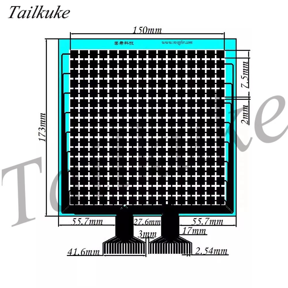 Sensor de presión de película Flexible integrada, RX-M1616M, FSR