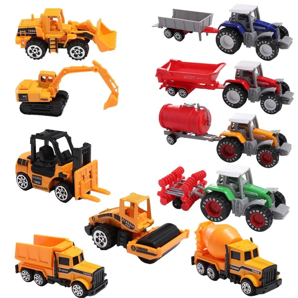 Mini menino brinquedo liga caminhão basculante bulldozer modelos trator brinquedo engenharia modelo de carro carro brinquedos agricultor veículo