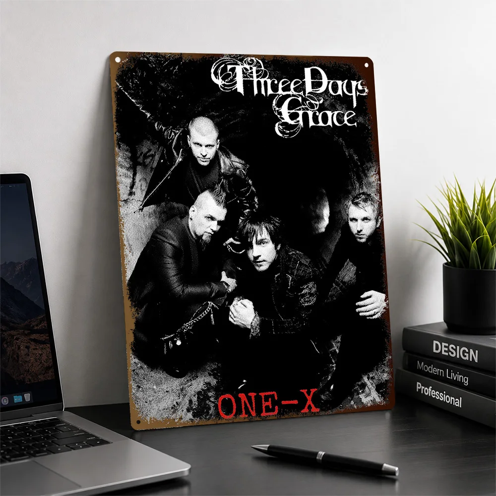 Three Days Grace One X Album Cover Aluminum Poster Customized Metal Sign Vivid Alternative Icon Wall Art Perfect For Home Bars