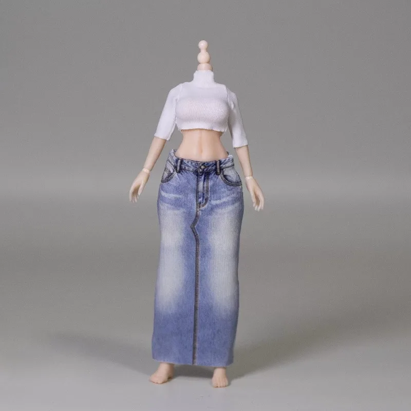 1/12 Maßstab Actionfiguren-Kostümset, elastisches T-Shirt mit halben Ärmeln, langer Rock für 6'' TBL ANT SHF Schneckenmuschel-Puppe, Dekoration – Detail 2