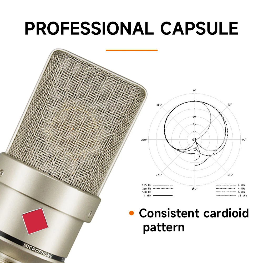 TLM 103 Professional Studio Recording Condenser Microphone Recording Noise Cancelling Wired Metal Microfono Coedensador TLM103