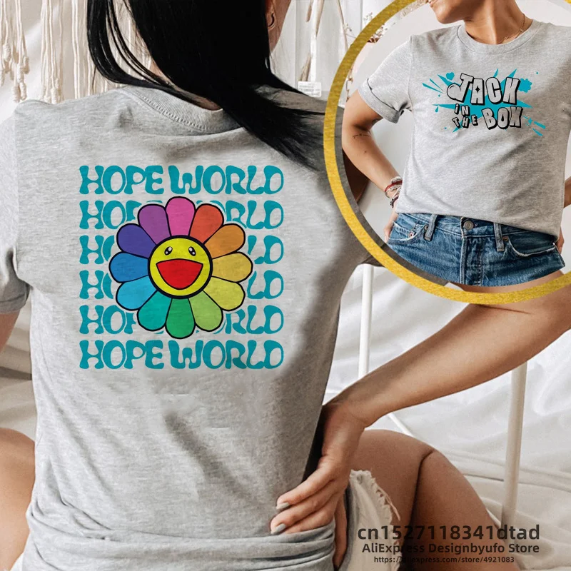 K-pop T Shirt Women Summer Hobipalooza Hope World Kpop Tees Lollapalooza Tshirt Korean Style Clothes