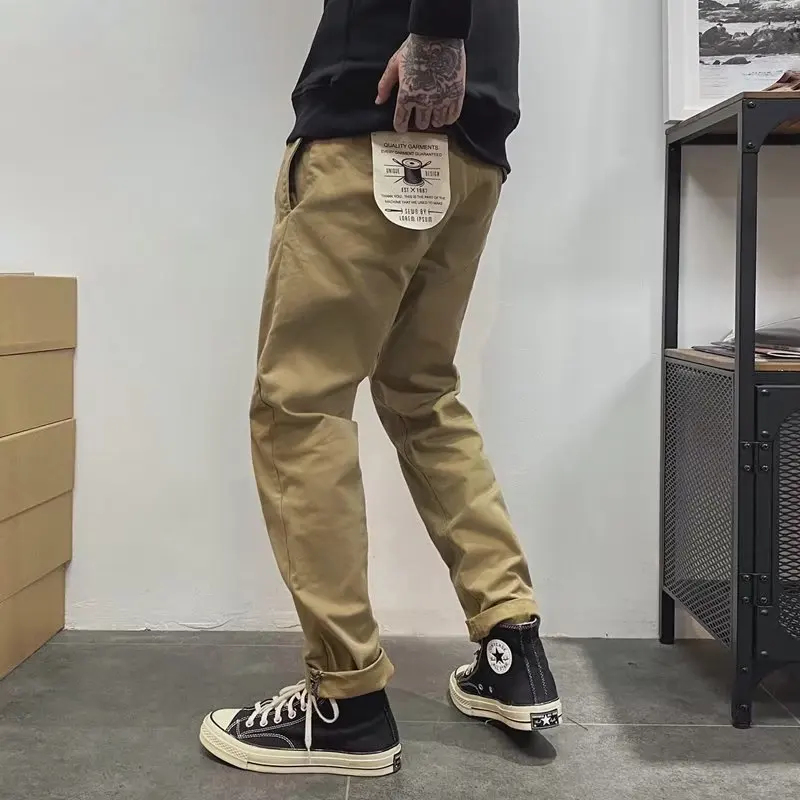 

Japanese Sle Men's Casual Pants Wear Resistant Motorcycle Loose Fit Straight Leg Workwear Long Trousers for Teenagers