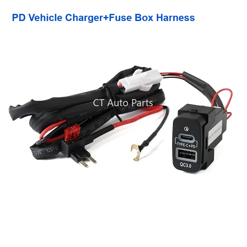 Quick Charge Car Charger Adapter USB PD + QC3.0 Dual Fast Charging For Mitsubishi Outlander Lancer Pajero Sport ASX V73 V93 V97