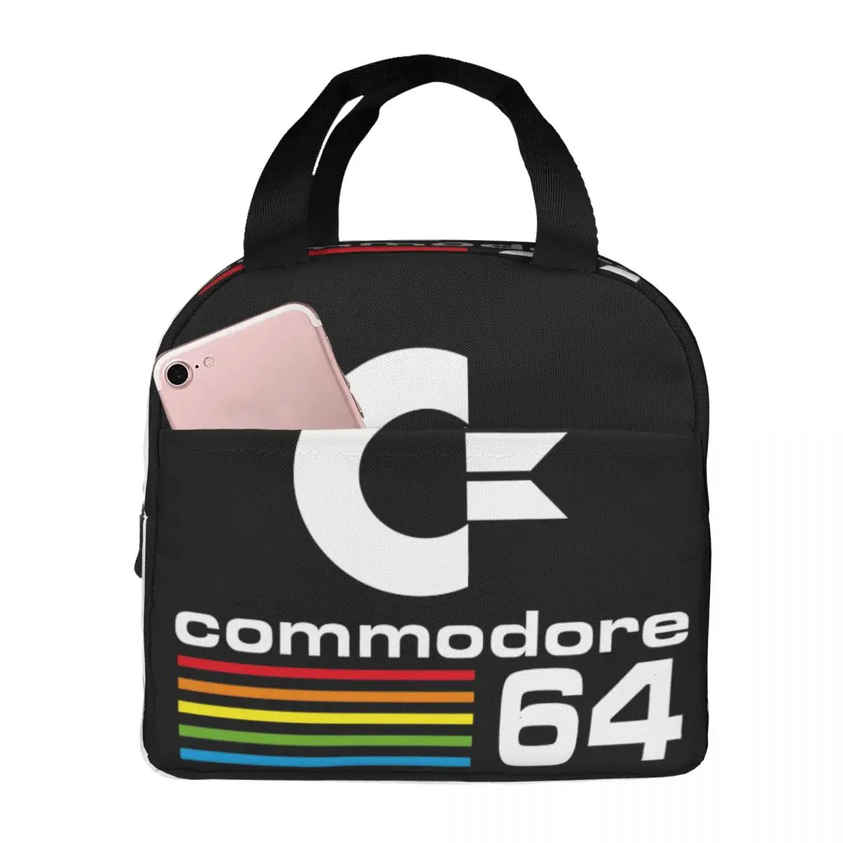 Commodore Saco Refrigerador Portátil Unisex, Lancheira Isolada, Comida Bento Box, 64 Logotipo