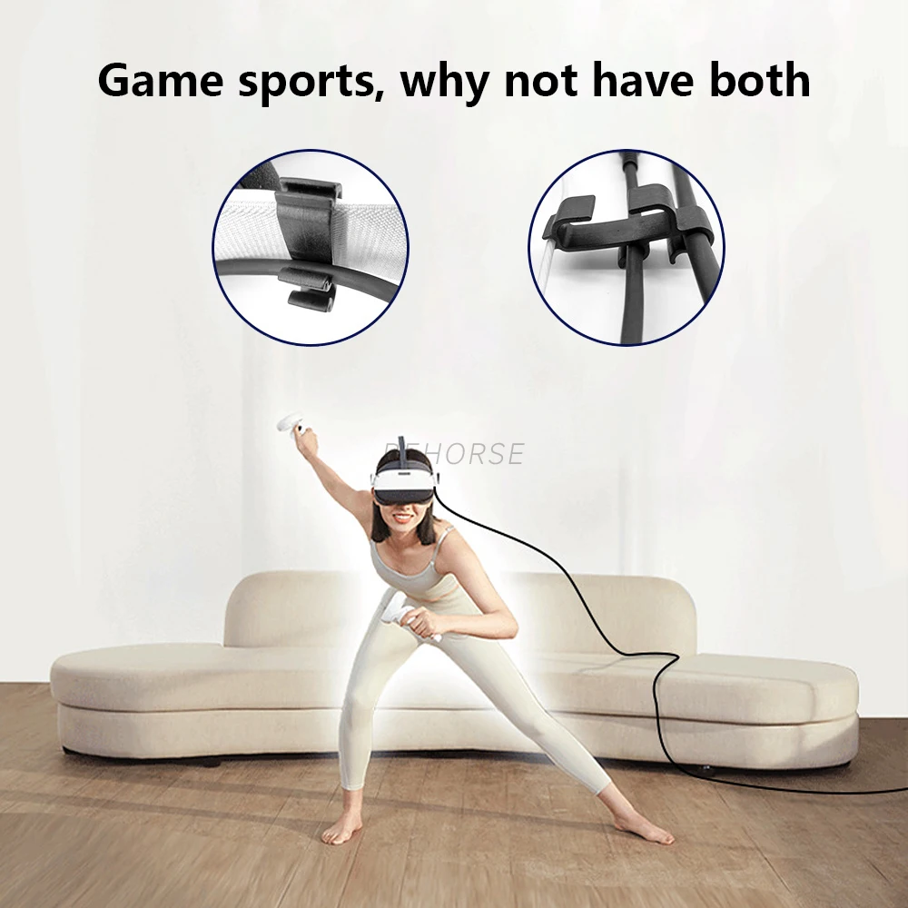 VR مشبك كابلات مشبك كابل نقل بيانات المثبت سماعة الحبل كليب ل كوة كويست 2/بيكو Neo 3 وصلة القياسية VR حزام الإكسسوار