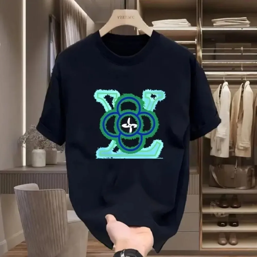 

Новинка 2025, мужская и женская одежда для родителей и детей, дышащая футболка из 100% хлопка с принтом, мужская и женская футболка с круглым вырезом