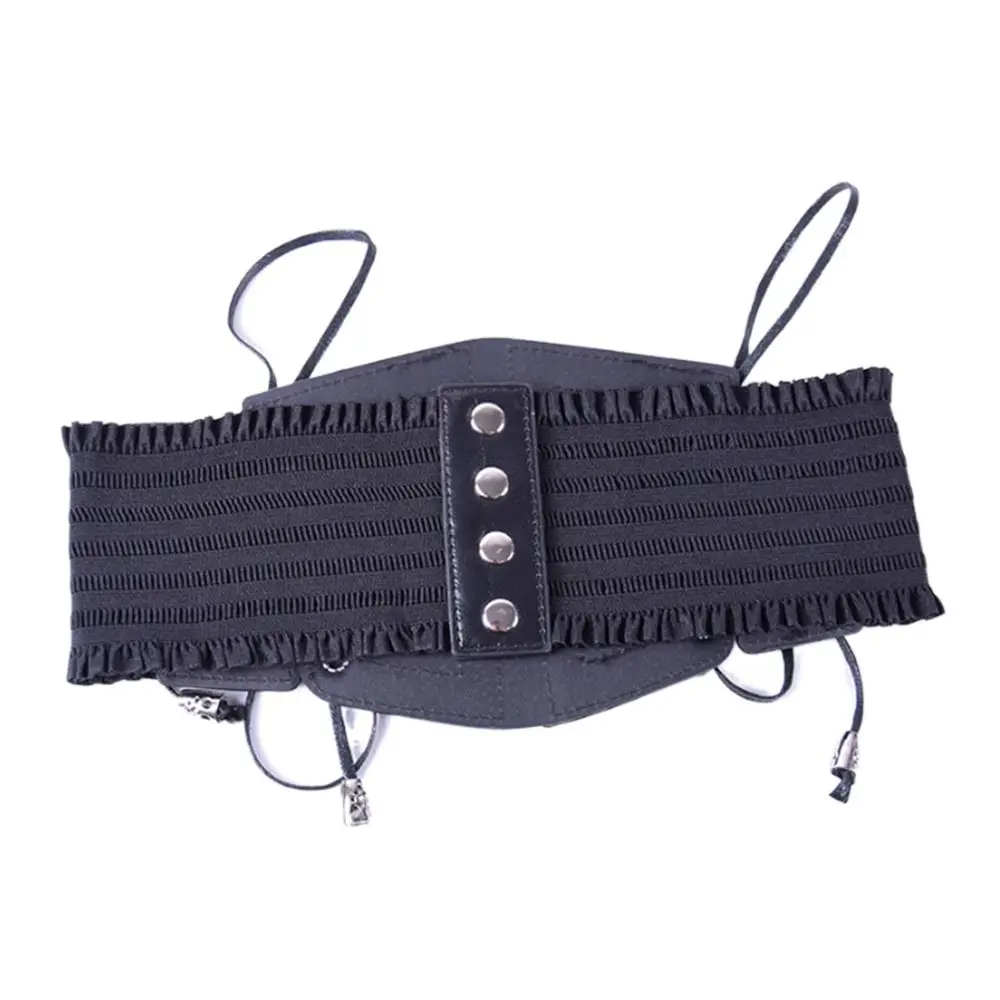 Vintage Lace สุภาพสตรี Cummerbunds ผูกเชือกแถบยืดหยุ่นเข็มขัดรัดตัว Gothic Girdle เข็มขัดเสื้อชุด