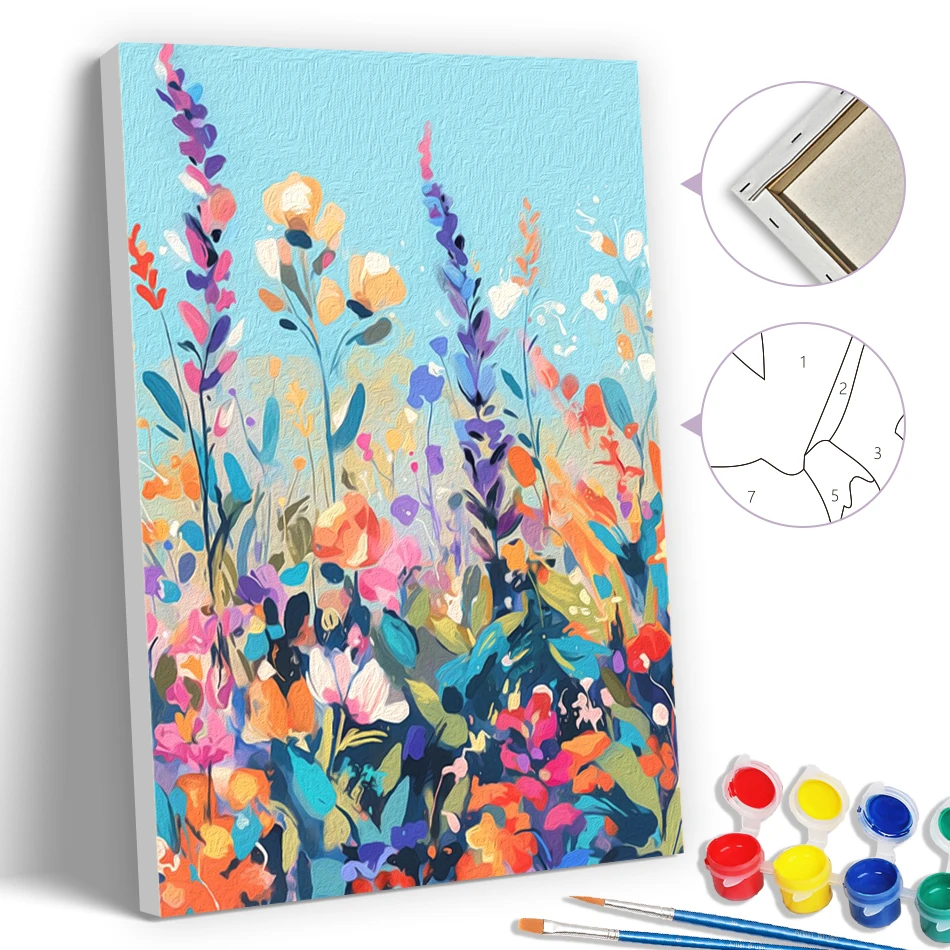 

SDOYUNO Simple Painting By Numbers Modern Pictures Acrylic Paints 20X30cm With Frame flower Coloring For Adults Drawing Diy Set
