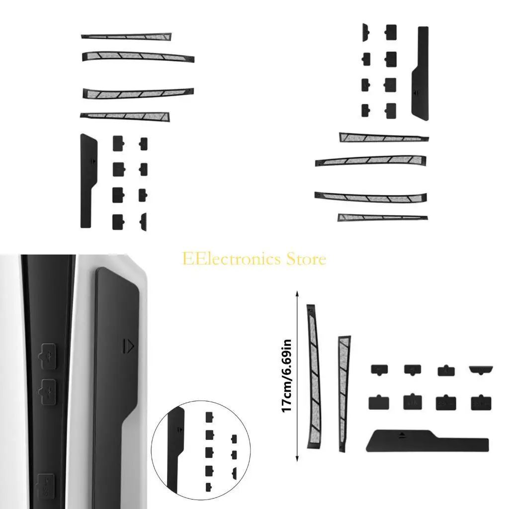 B03C For Slim Consoles Side Dust Protections Filter Cover Dust Mesh Prevent Set