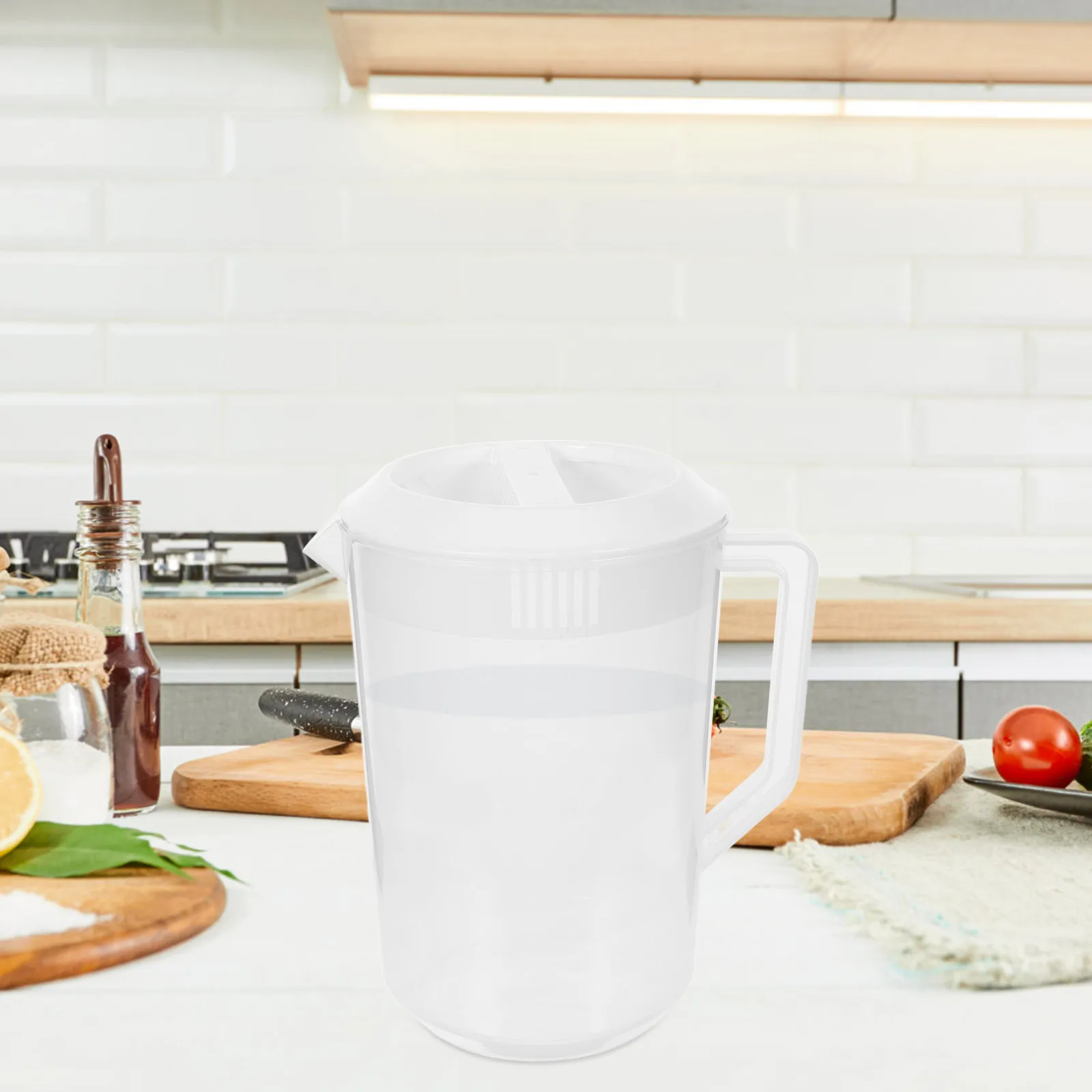 

Cold Water Pitcher White Jug Large Capacity Lightweight Plastic Beverage Kettle Juicer Container