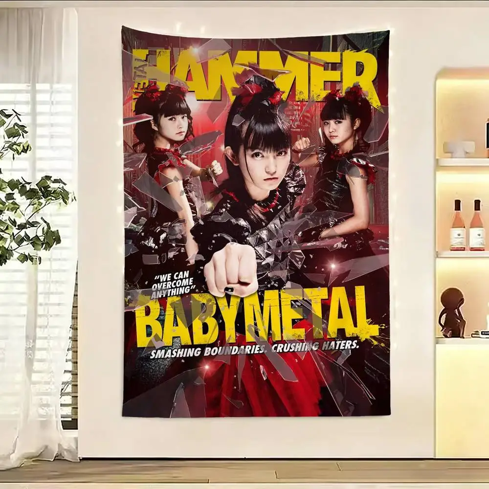Japan Band Babymetal Flags Wall Hanging Background Art Banner for Bedroom Home Outdoor Decor