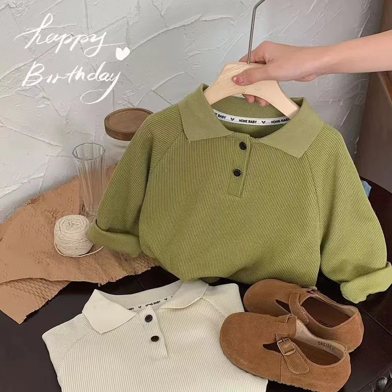 Toddler Sweatshirt Boy Clothes Green Beige Little Boys Hoodies Size 7 2 3 4 5 6 8 9 Years Turn Down Collar School Tops Fashion