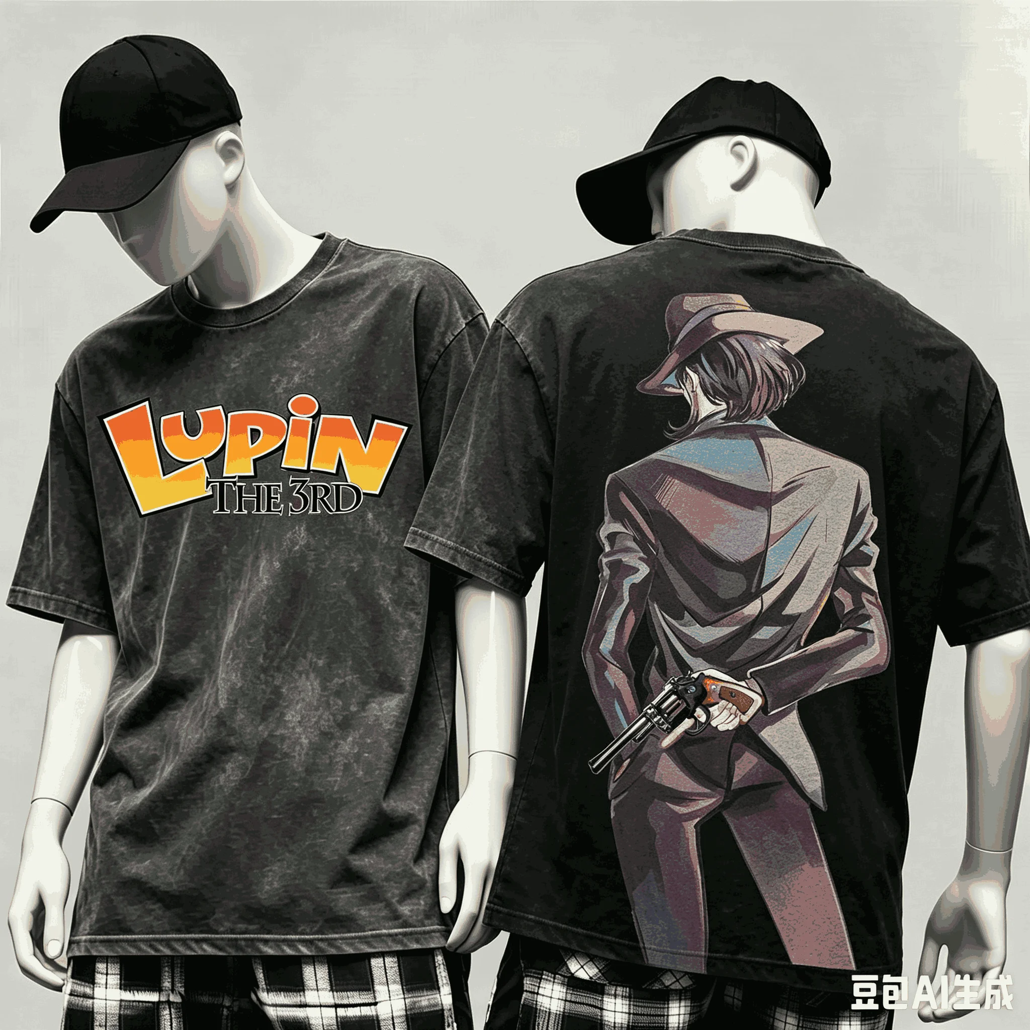 Lupin the Third Washed T-shirt Anime Lover Harajuku New Model Oversized Vintage Loose Streetwear Classic Unisex Couples Fashion