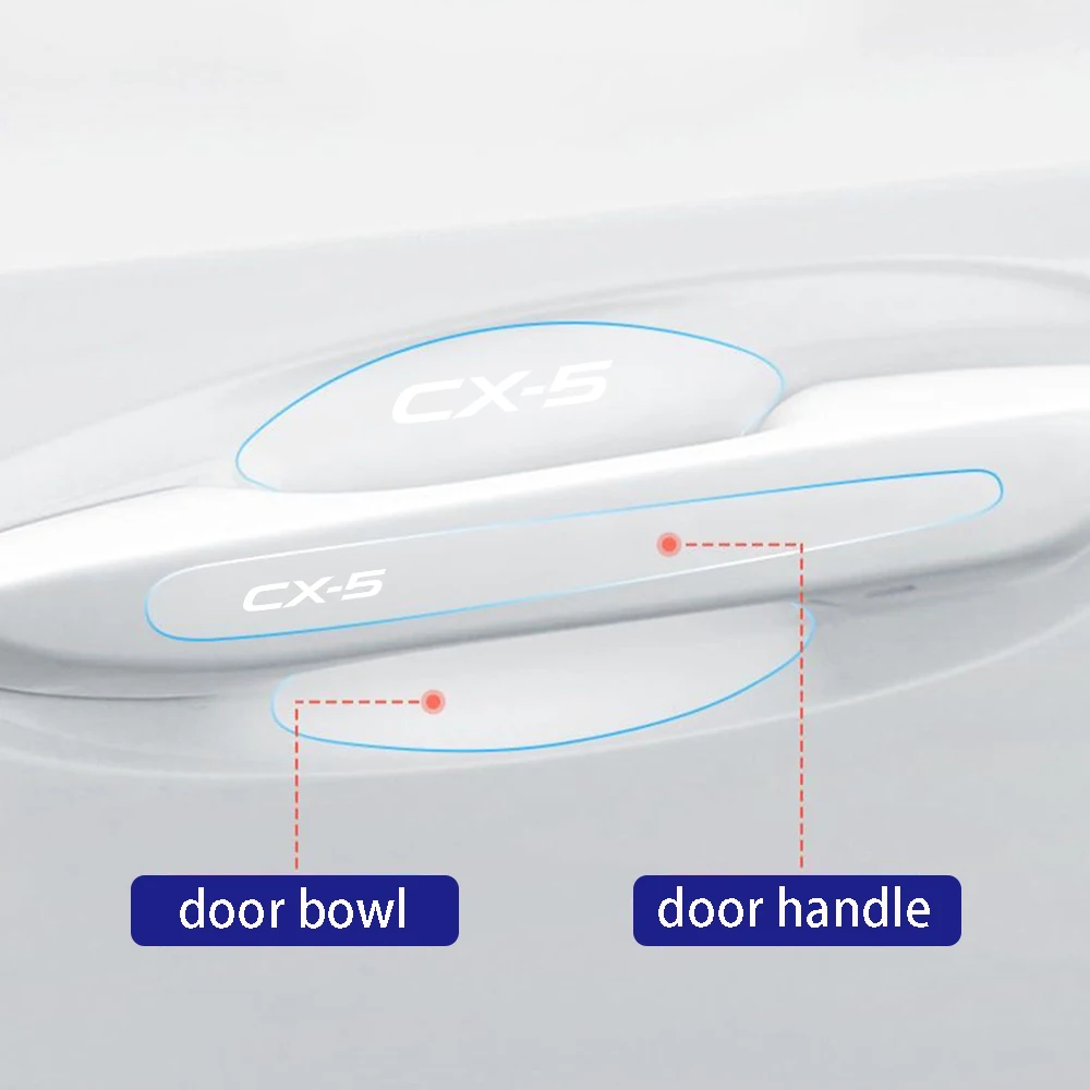 8pcs Car Door Bowl Anti-scratch Sticker Clear Door Bowl Handle Protection Sticker Paint Surface Film For Mazda CX-5 CX 5