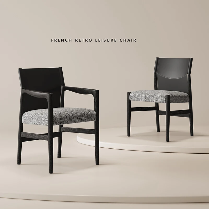 

Скандинавский обеденный стул из массива дерева, современный стул в стиле ваби-саби с кожаной обивкой, итальянское минималистичное кресло для отдыха с подлокотниками из хлопка и льна