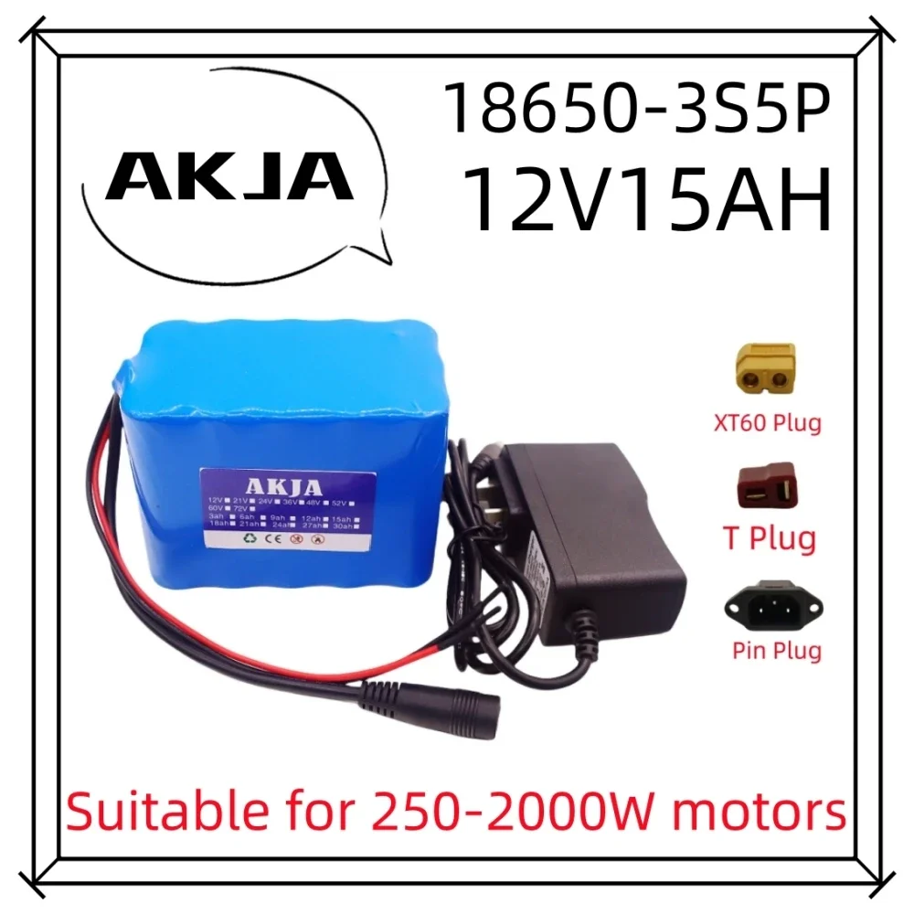 Air fast transportation 3S5P12V15Ah battery pack 18650 lithium ion DC12.6V super large capacity rechargeable battery with BMS