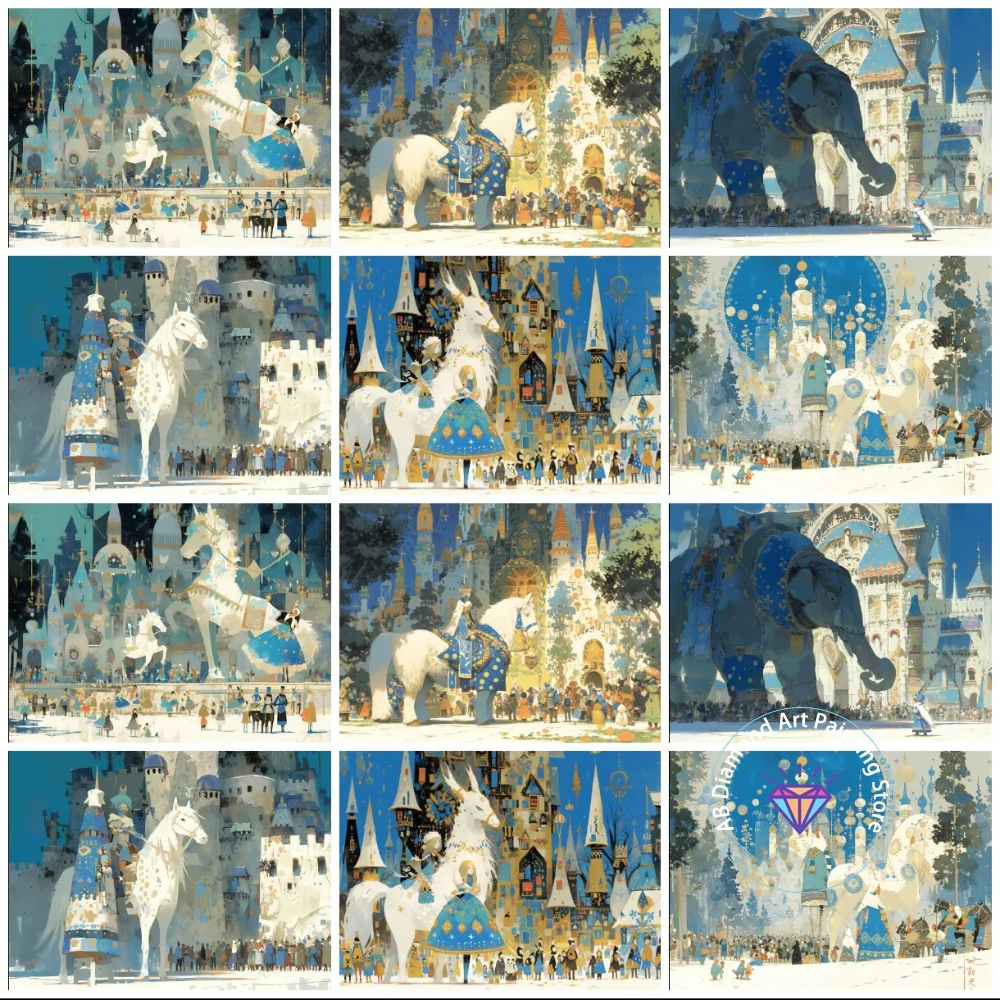 

Dream Castle AB Diamond Painting Kit Square Round Diamond 5D DIY Mosaic Cross Embroidery Handmade Art Adult Gift Home Decoration