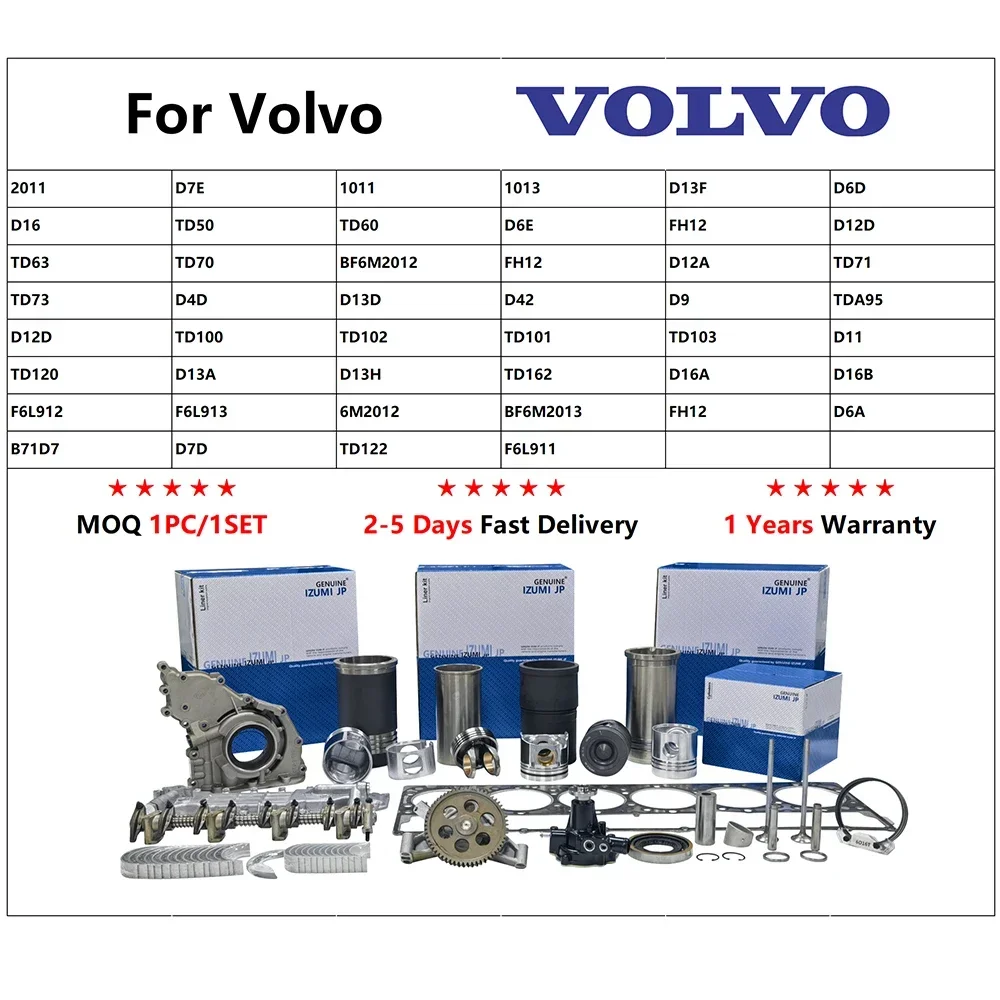 For Truck D12D Cylinder Liner Piston Kit 20480098 20451076 20820363 Machinery  Engines Repair Set