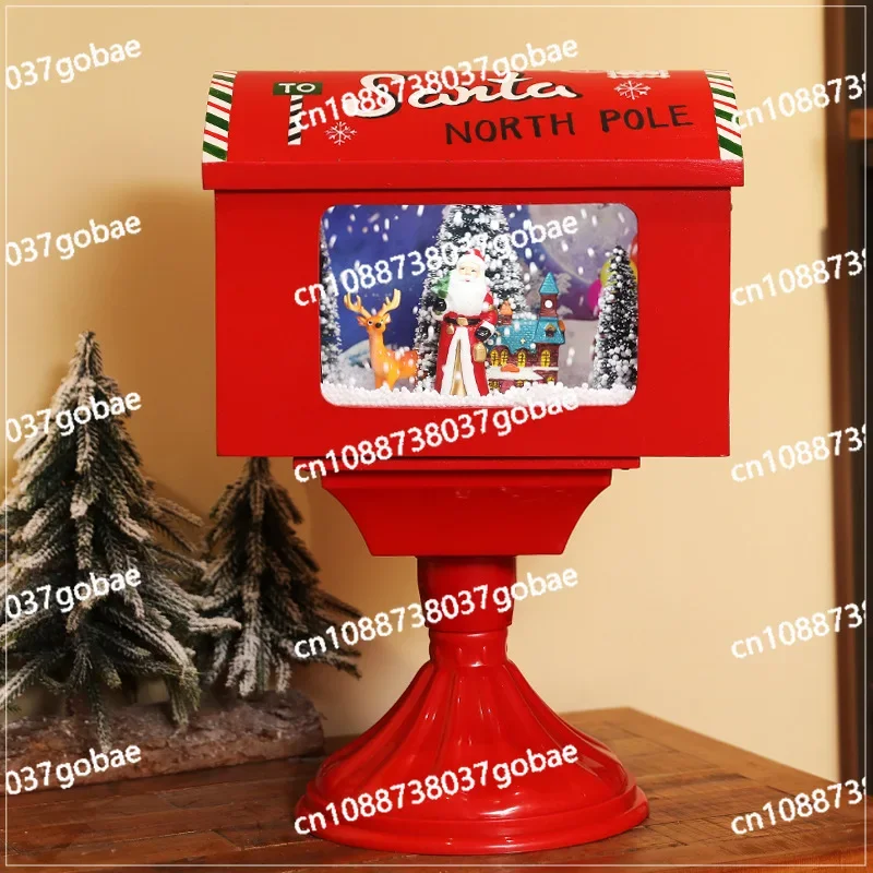 Christmas gifts, snow lights, music, home decor, desktop small mailbox decorations, scene decoration, gifts