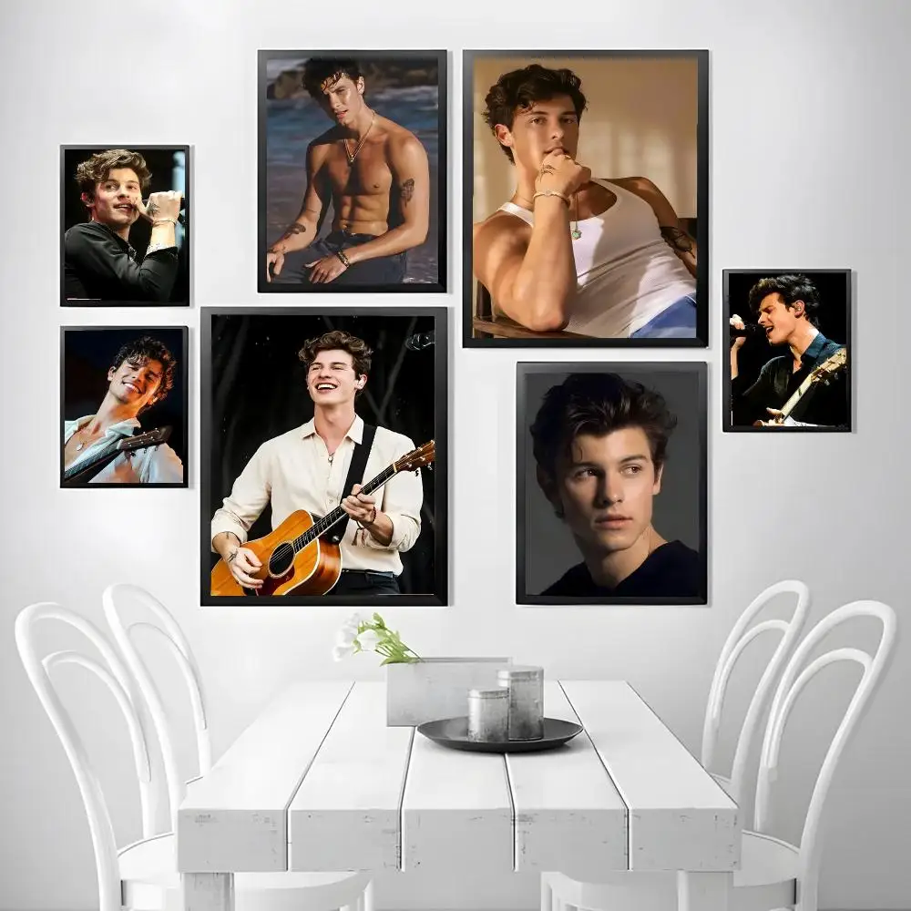 S-Shawn Mendes Pop_Singer Poster Stickers, suitable for game rooms, bedrooms, corridors, home wall art decor, gifts