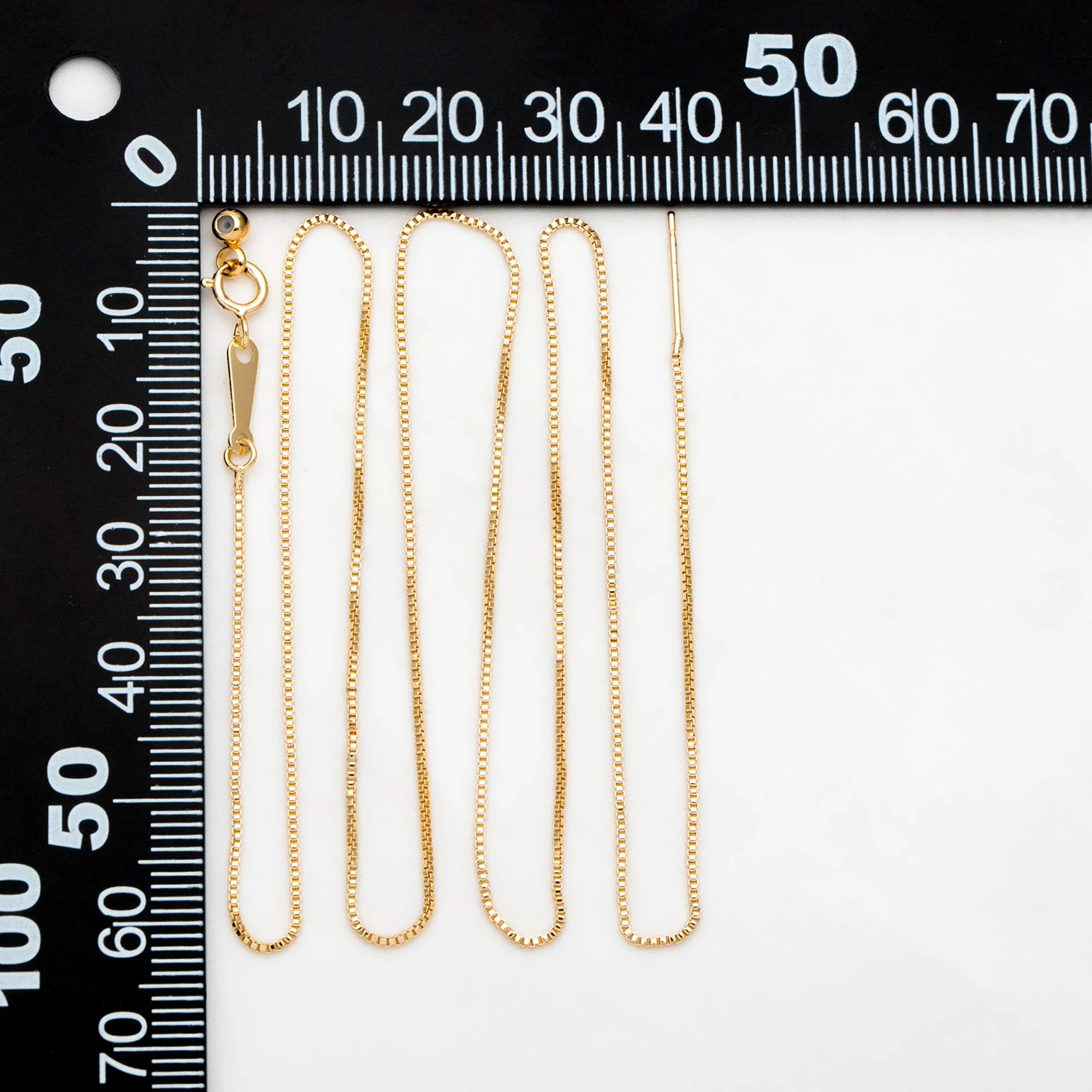 Box Chain Adjustable Necklace 0.9mm, Gold Plated Brass Finished Dainty Necklace, 20 Inch Ready to Wear (#LK-586)