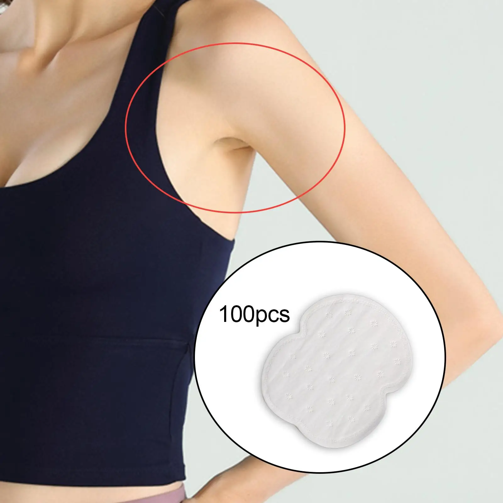 

100x Disposable Underarm Sweat Pads White Comfortable Breathable Summer Clothing Underarm Shields Pads for Woman Girls Ladies