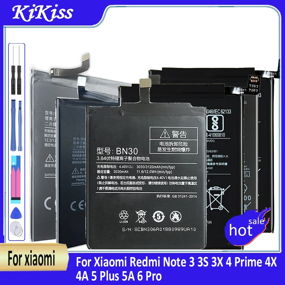 

BN31 BN41 BN43 BM46 Battery For Xiaomi Redmi Note 3 3S 3X 4 Prime 4X 4A 5 Plus 5A 6 Pro 6A 7 7A 8 8A 8T 9 9A 9S 10X