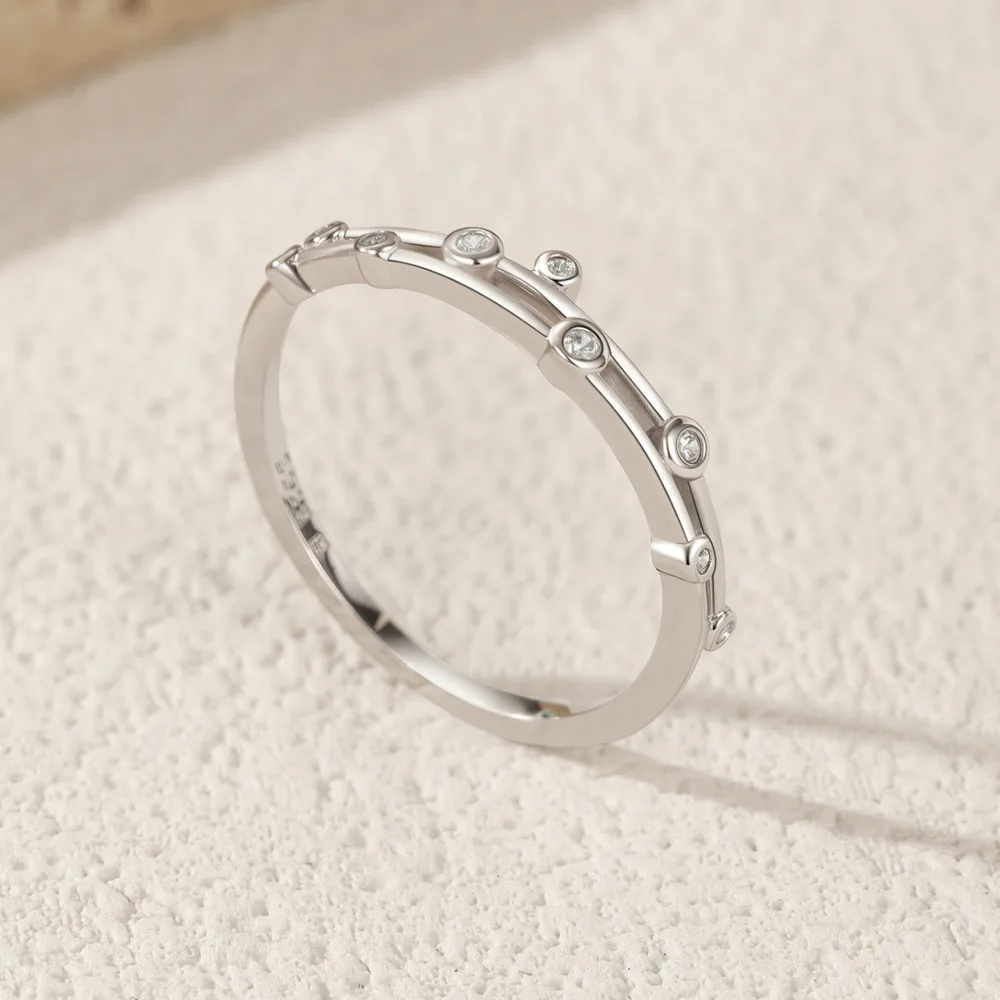 

GL S925 Pure Silver Original Design Minimalist Line Ring for Women, Ins Cold Style Light Luxury Ring, Ideal Gift