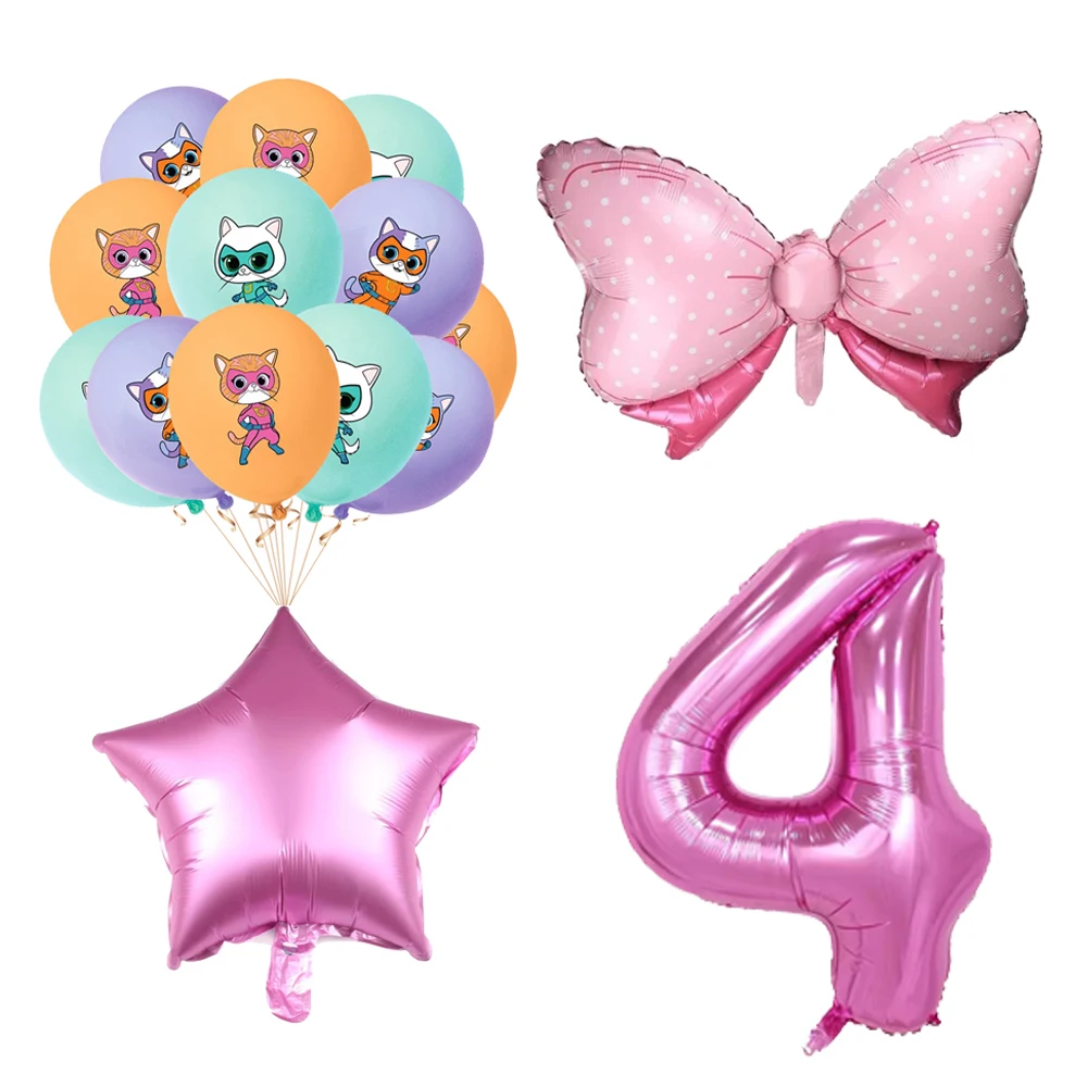 Superkitties Happy Birthday Party Decor Paw Meow Cat Super Kitties Geschirr Tischdecke Teller Tasse Geschenkset Kinderparty-Spielzeug